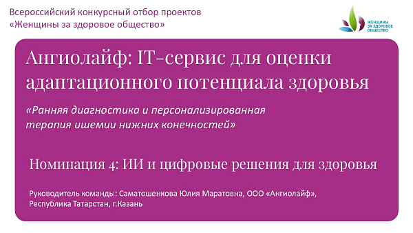 Ангиолайф: IT-сервис для оценки адаптационного потенциала здоровья